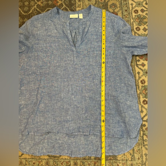 Chico's 100% Linen V-Neck Tunic Blouse - Picture 6 of 6